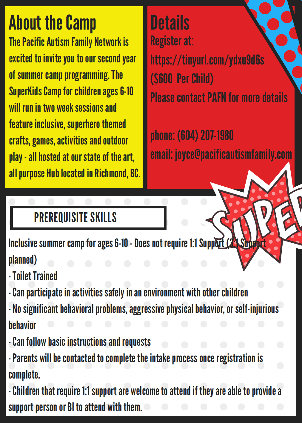 Pacific Autism Family Network Summer Camp (Session 1)