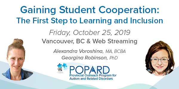 POPARD’s District Training Model - Friday, October 25th, 2019 - Alexandra Voroshina, MA, BCBA & Georgina Robinson, PhD