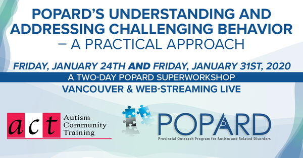 POPARD’s Understanding and Addressing Challenging Behavior – A Practical Approach Friday, January 24th AND Friday, January 30th, 2020 A Two-Day POPARD SuperWorkshop