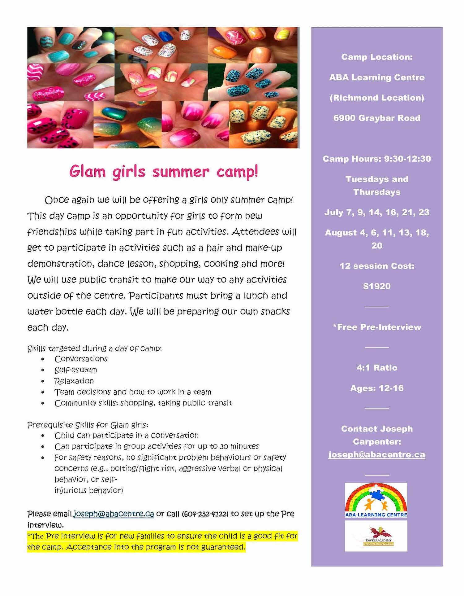 Glamour Camp - A Girls Only Camp