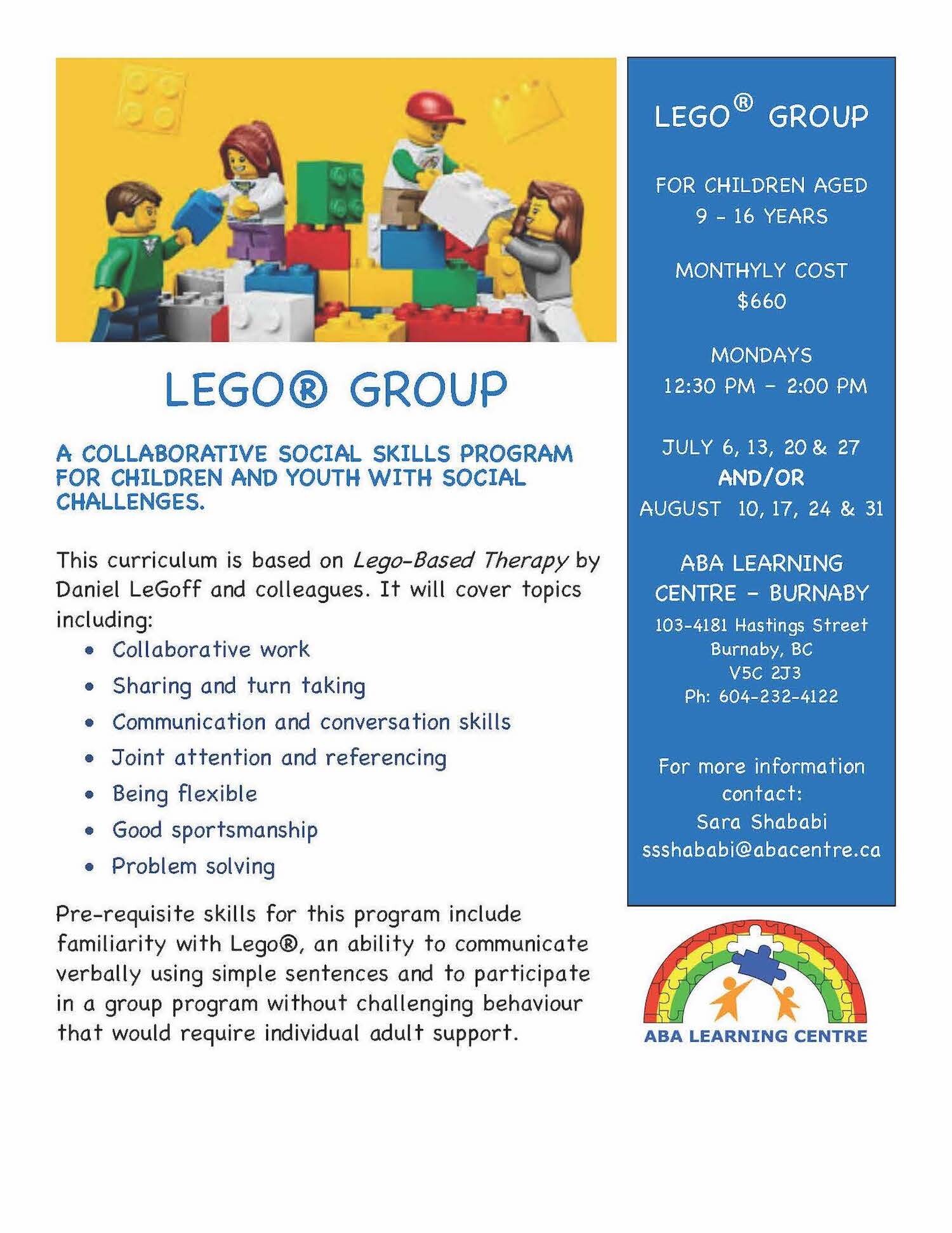 Lego Group: A Summer Social Skills Group