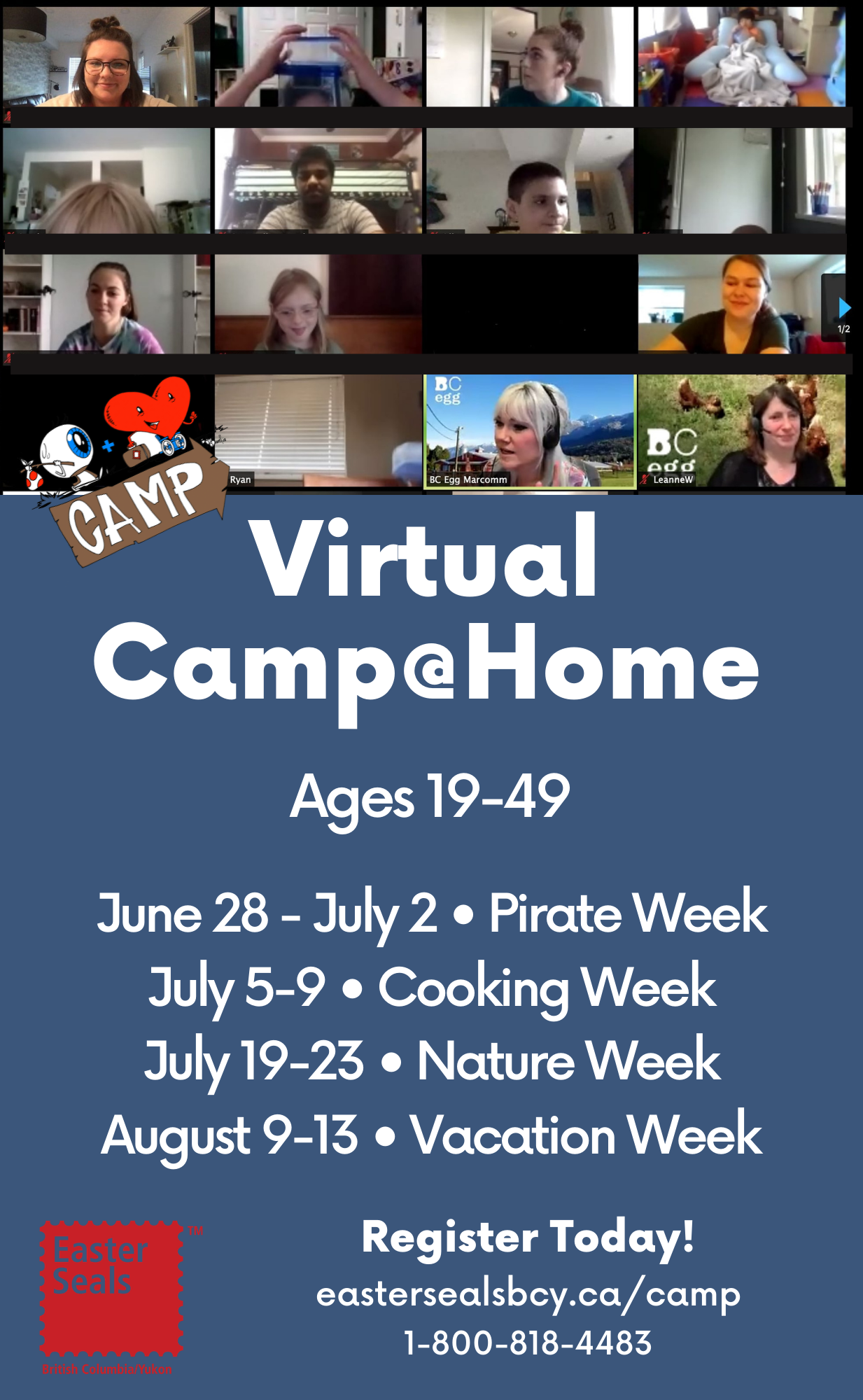 Virtual Summer Camp@Home For Adults (Ages 19-49)