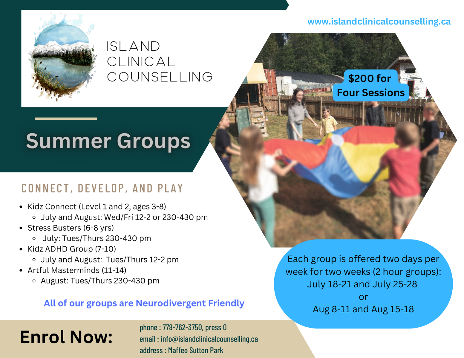 Summer Groups at Island Clinical Counselling (Nanaimo)