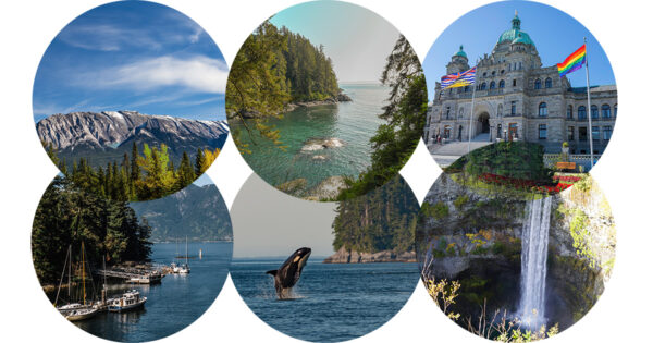 Collage of images of British Columbia