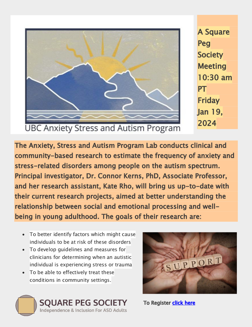 Anxiety, Stress and Autism Program