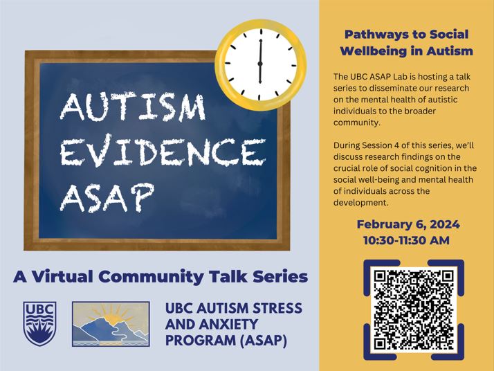UBC ASAP Lab’s Community Talk Event: Pathways to Social Wellbeing in Autistic People