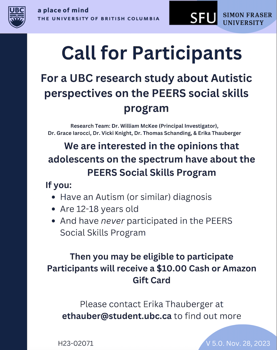 Calling for Adolescent Perspectives on the PEERS Social Skills Program