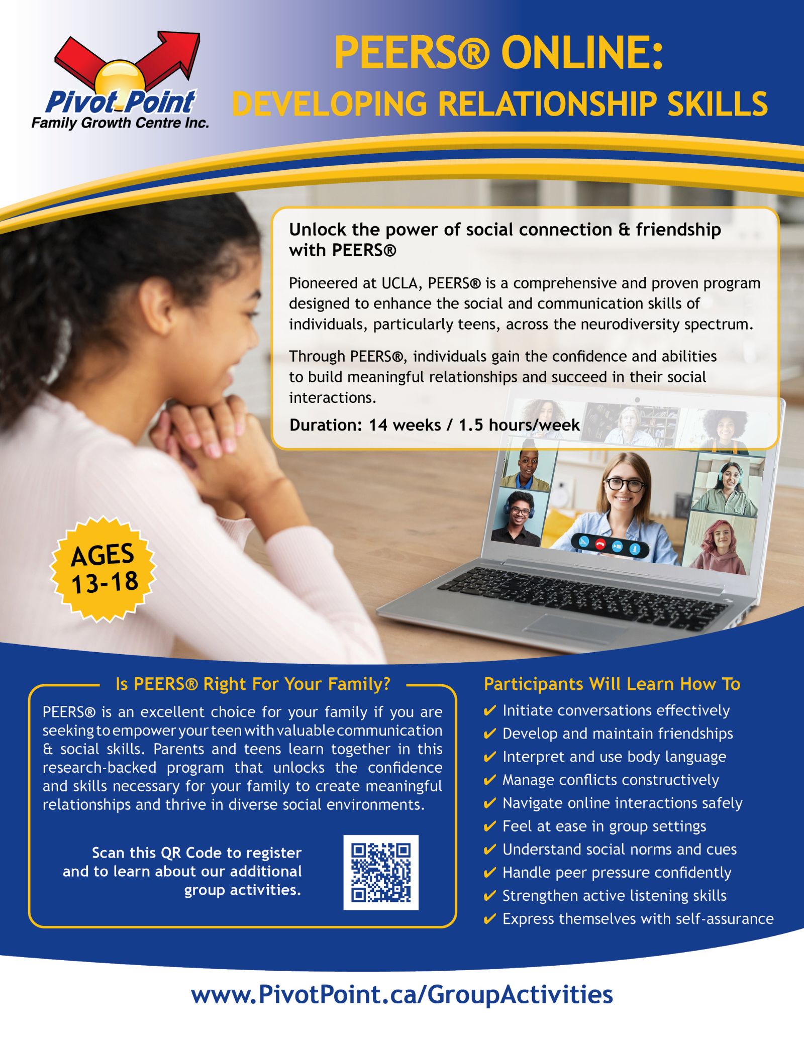 PEERS®: Program for the Education and Enrichment of Relational Skills (ONLINE)