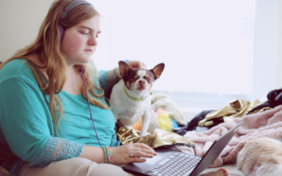 Autistic woman with a dog