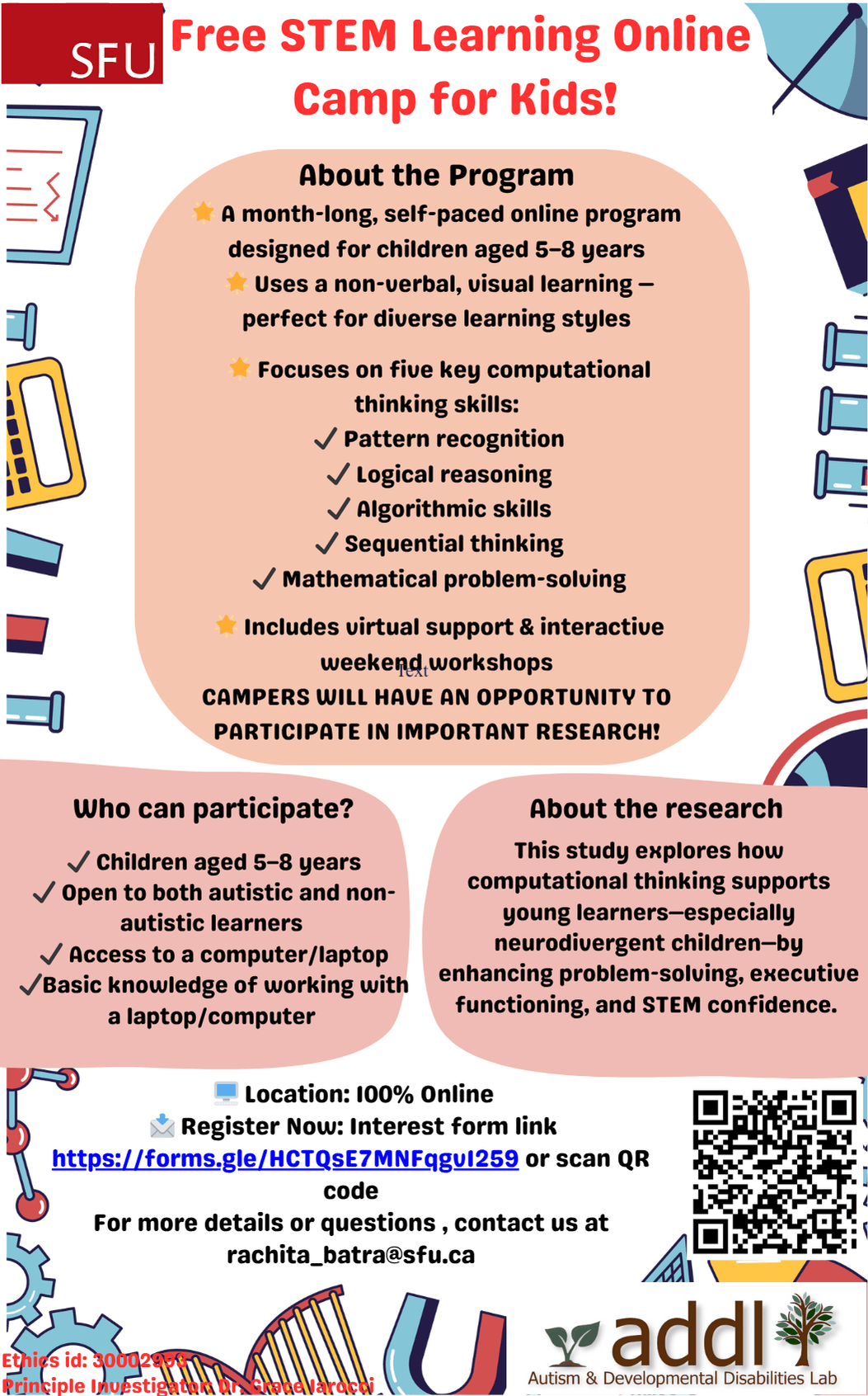 Online Early Logic Tech Camp and Research Study for Kids Ages 5–8!