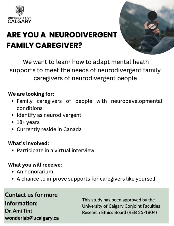 Help us improve mental health supports for neurodivergent family caregivers